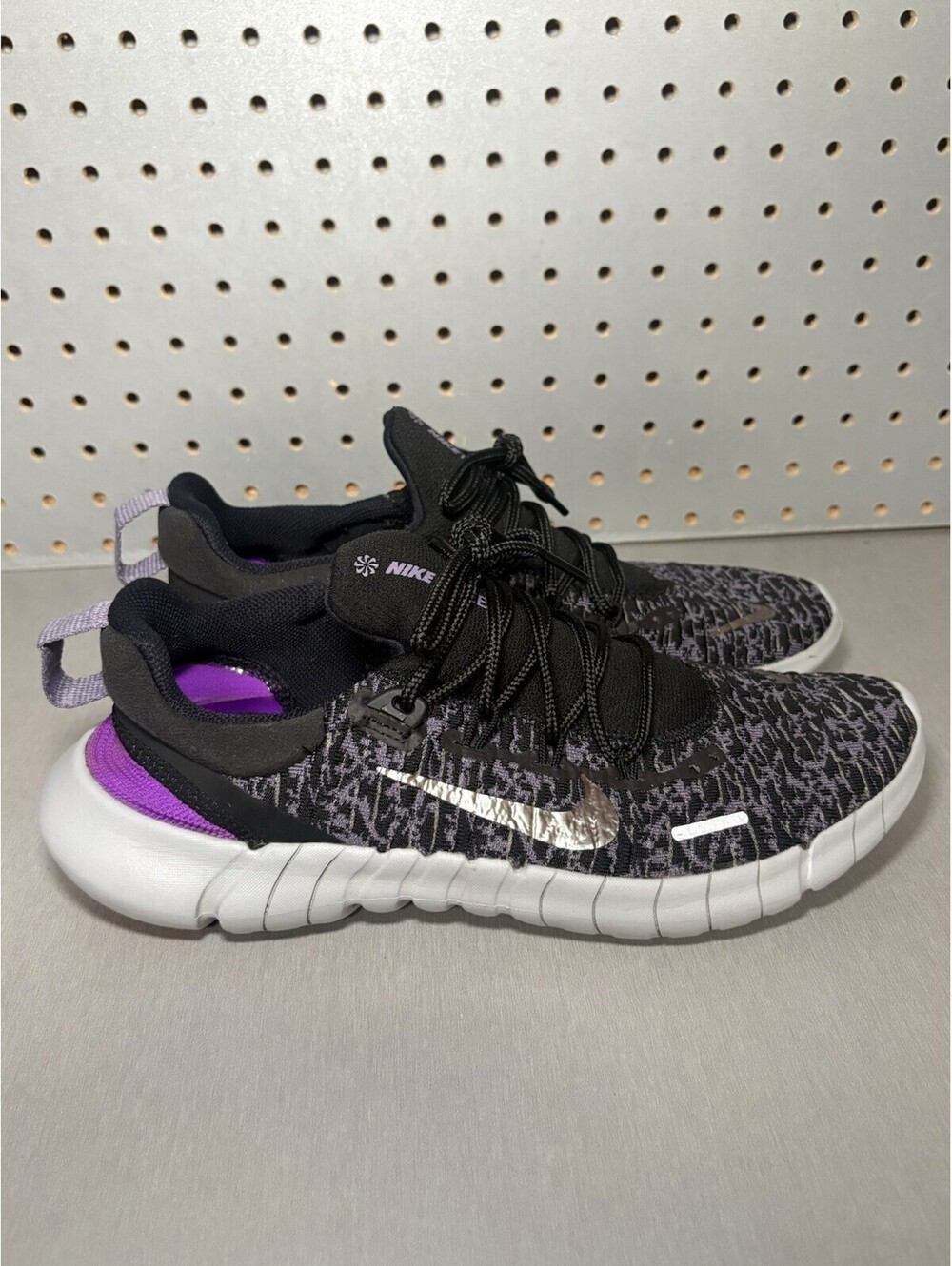 Nike Free Run RN 5.0 Next Nature Shoes Men Size 8.5 Black Purple Sneakers READ